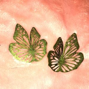 Gold butterfly wing earrings